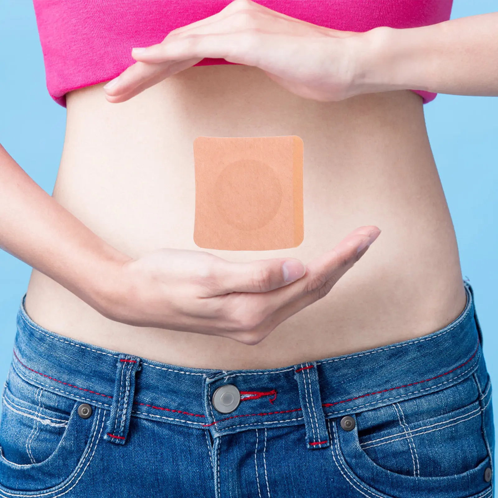 30Pcs Blank Acupoint Adhesive Patches Breathable Fabric Belly Button Patches Comfortable Body Stickers for Fatigue Relief