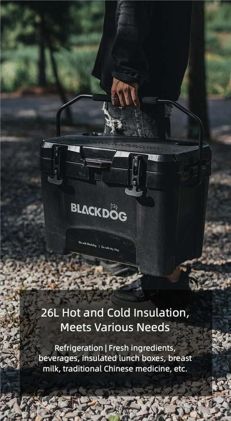 Blackdog Outdoor 26L Large Space Camping Isolierte Box Kühlschrank Tragbare Outdoor Camping Eisblock Isolierter Auto-Eiskübel – Detail 7