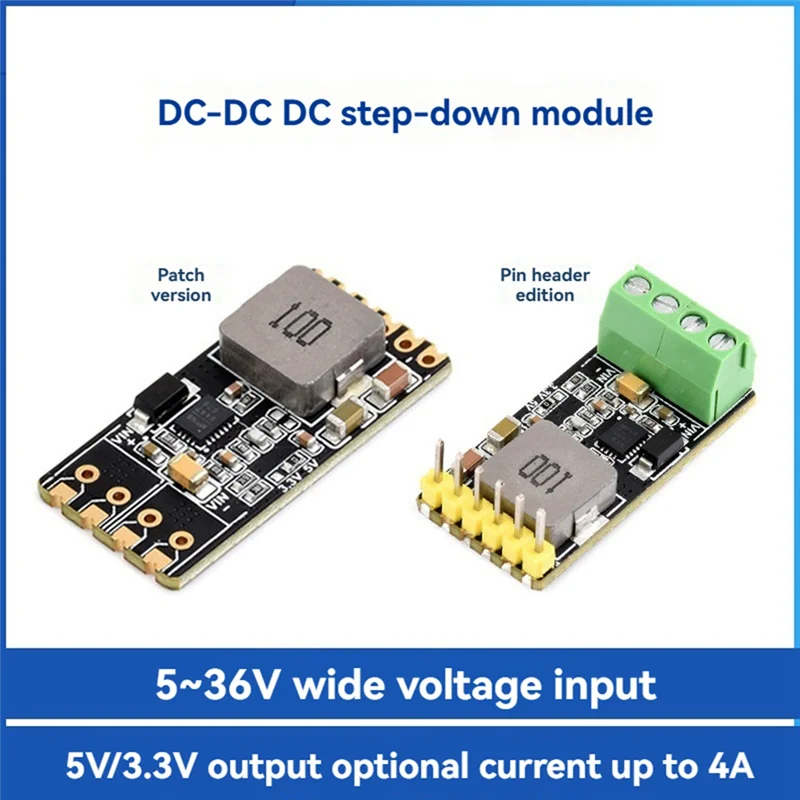 Waveshare DC-DC Mini Módulo Buck 5 ~ 36V Entrada 5V / 3.3V 4A Saída de Tensão Step-Down Mini Módulo de Tensão B-N34R