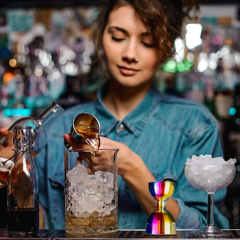 ABLJ Stainless Steel Bar Jigger, 1Oz/2Oz Cocktail Jigger Measuring Cups, Color Mirror Polished Finish Design Bartending Tools
