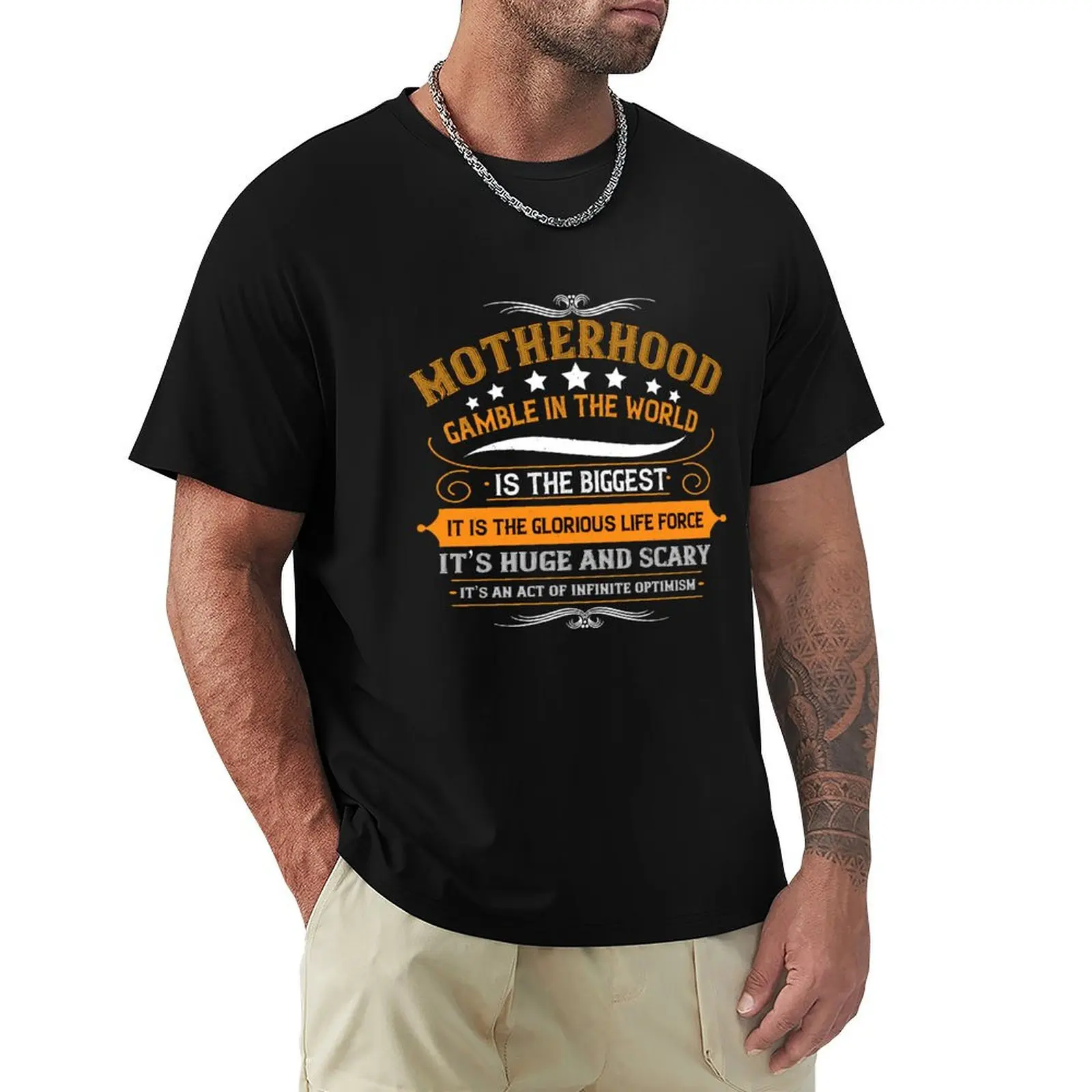 

Motherhood Is The Biggest Gamble In The World T-Shirt heavyweights customs new edition vintage Short sleeve tee men