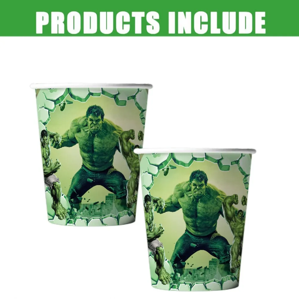 Superhero Hulk Birthday Party Decorations Paper Cup Plate Napkin Tablecloth Tableware Set For Kid Boy Baby Shower Party Supplies