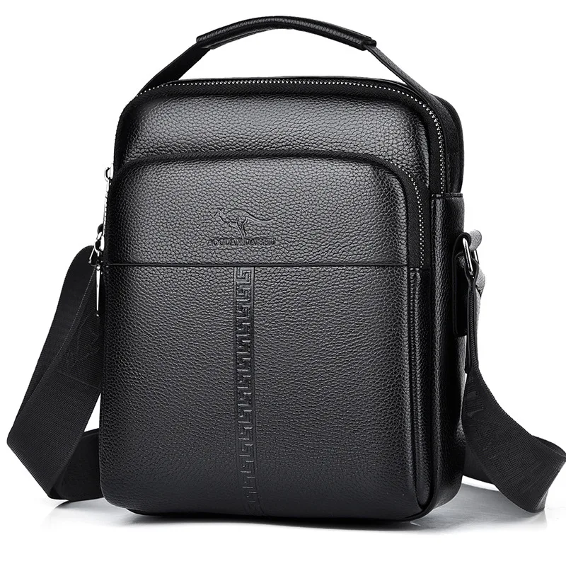 Men's genuine leather single-shoulder layer cowhide crossbody bag, business hand-held large-capacity single-shoulder backpack