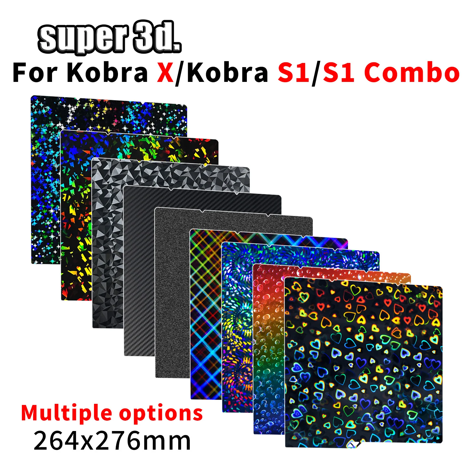 

Upgrade KX PEO Build Plate For Anycubic Kobra S1 Plate Pei Sheet 264x276 PEI Texture Hot Bed Kobra S1 Combo Build Plate Kobra X