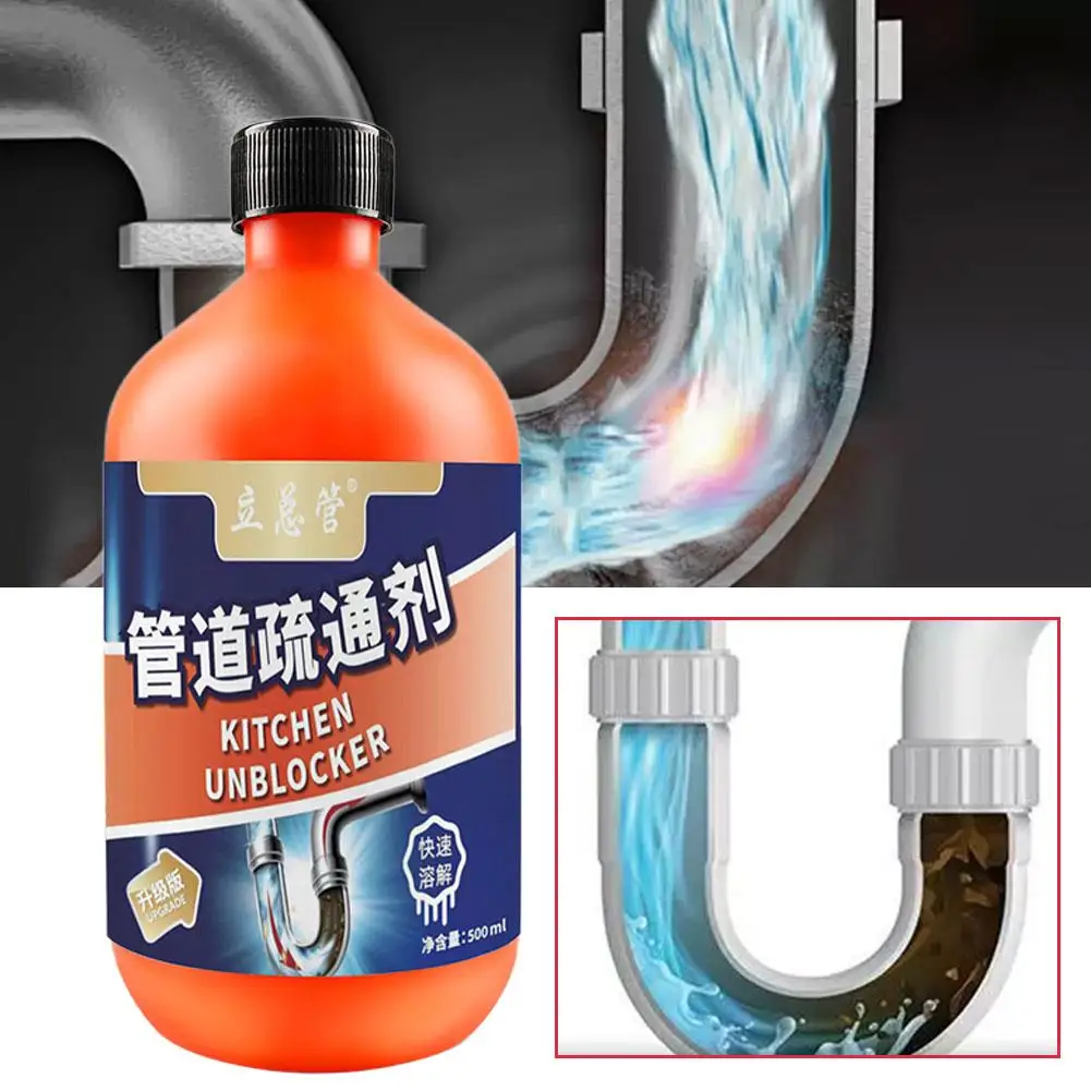 500g/1 Bottle Soluble Kitchen Sewer Dredger INS Hot Dredging Toilet Pipe Plumbing Sewage Household Pipe Clogging Opens Styl J1Z1