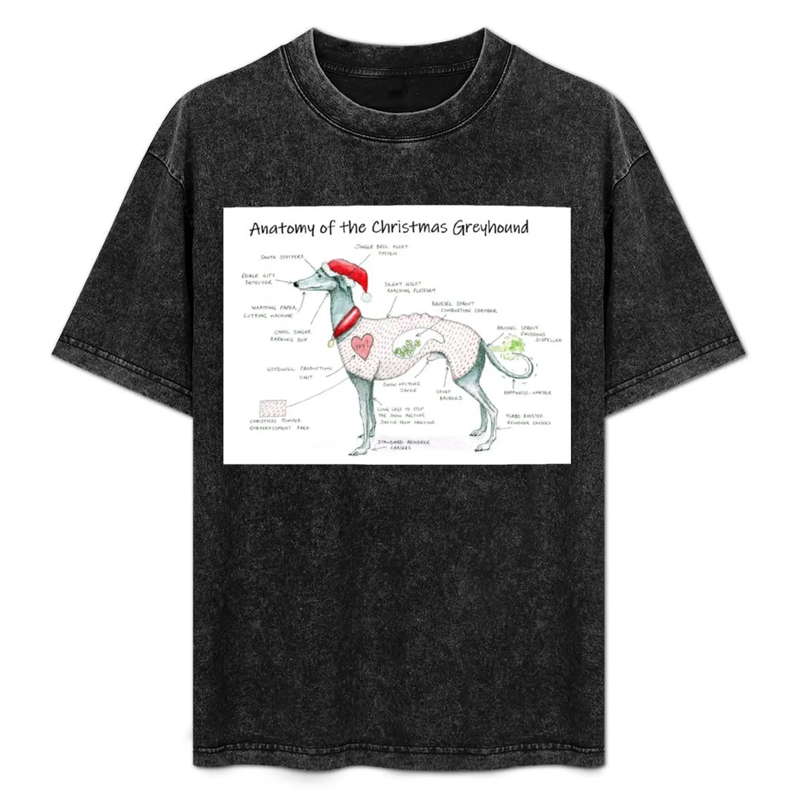 

Anatomy of the Christmas Greyhound T-Shirt Large Size Soft Cotton T-Shirt