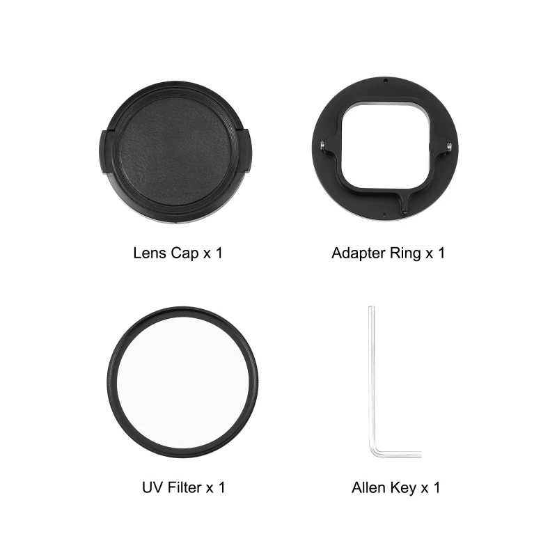 PULUZ 52mm UV Lens Filter For GoPro HERO12 HERO11 HERO10 HERO9 Black Camera CPL Filter & UV Filter with Adapter Ring Accessories