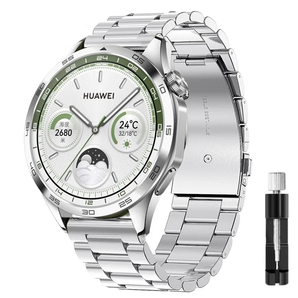

Браслет для Huawei Watch GT4 GT3 GT2 2Pro, браслет из нержавеющей стали для Huawei Watch Buds /Ultimate/Runner, 22 мм