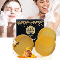 1 box of Bee Venom Essential Oil Handmade Soap, Natural Honey Nourishing Soap Solids for Facial and Body Cleansing