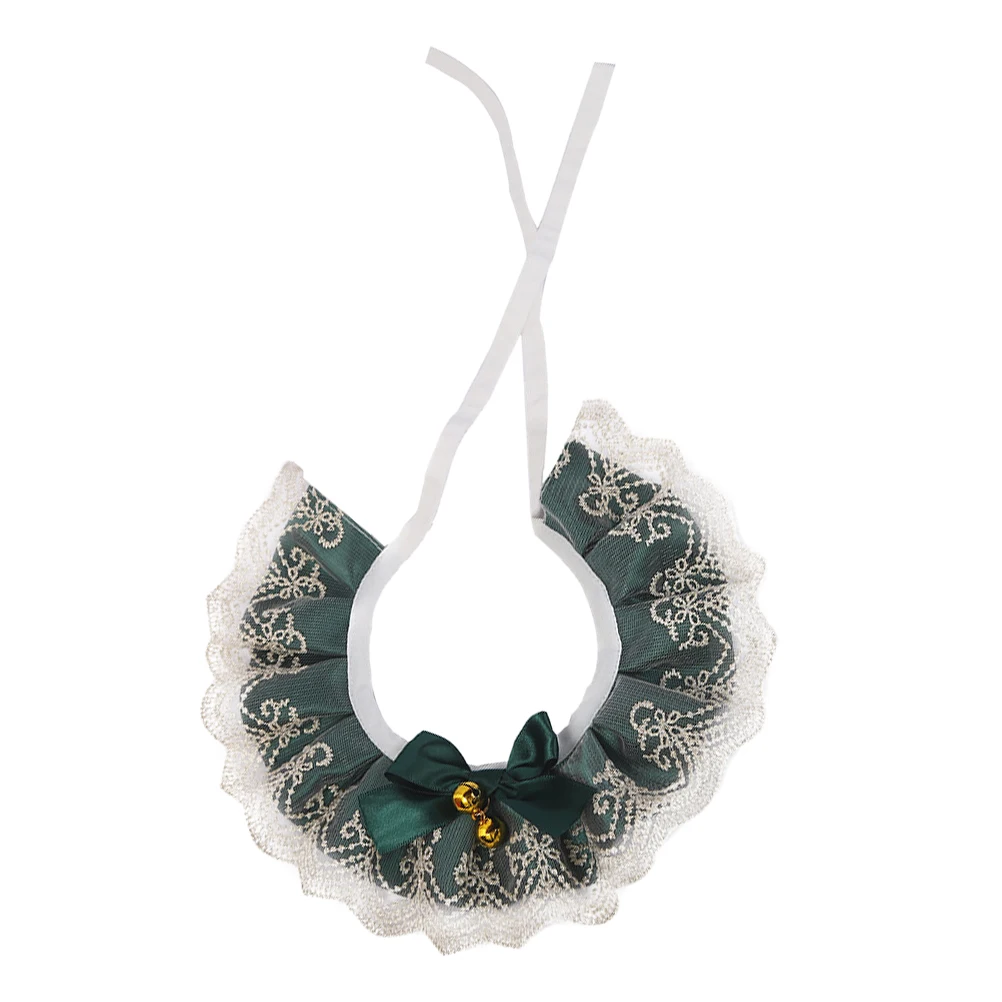 

Pet Dog Cat Adjustable Scarf Necklace Kitten Collars Army Green Decorative Lace Ornament Fancy Costumes Puppy Fashion Pet