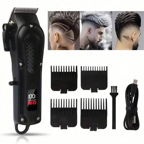 Imagen 2 del producto Cortadora de pelo y recortadora de barba recargable por USB profesional, inalámbrica, regalo ideal para hombres