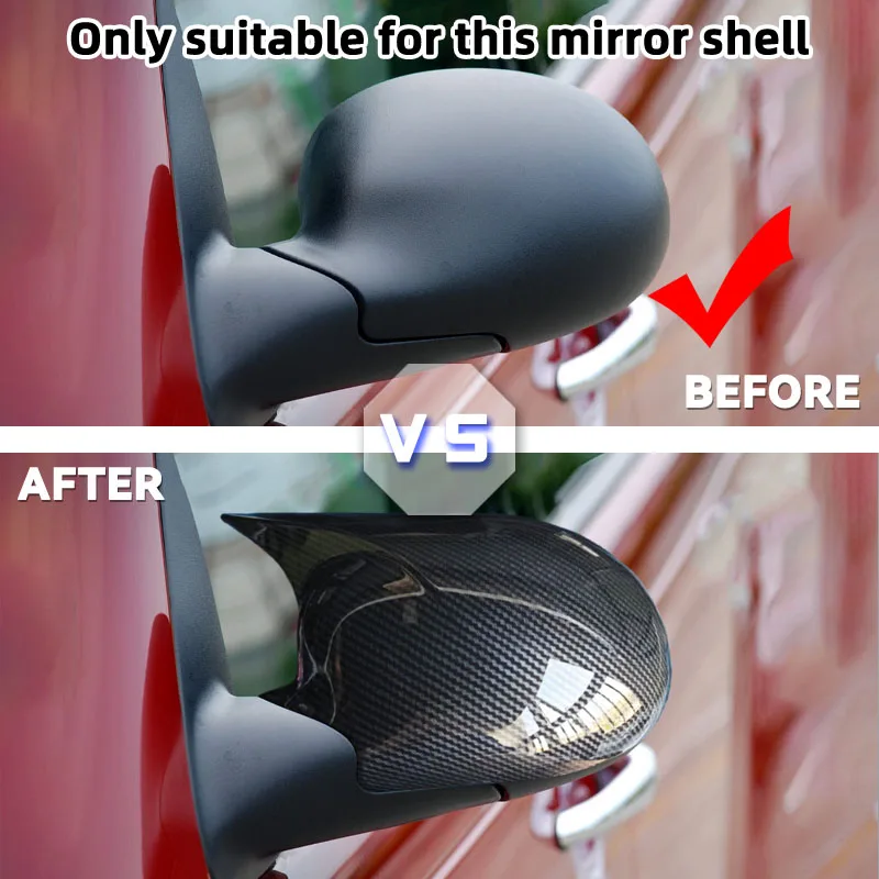 For Chrysler PT Cruiser 2007 2008 2009 Car Side Door Rearview Side Mirror Cover Cap Horn shape Paste Style