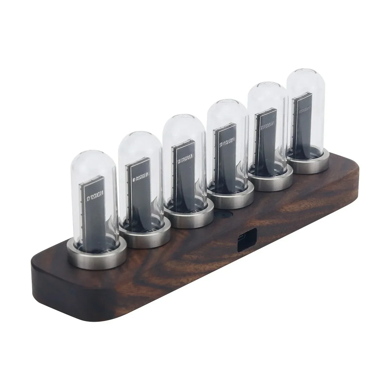 D'ESIGN IPS RGB LED Music Spectrum Pseudo Glow Tube Rhythm Light Despertador com Base de Noz Preta