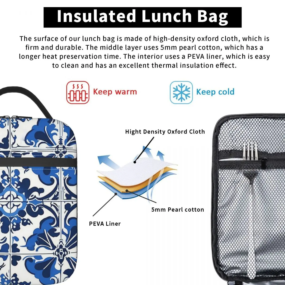 Amalfi Coast Inspired Italian Tile Design For A Beautiful Home Decor Insulated Lunch Bag Food Boxes Thermal Lunch Box Tote