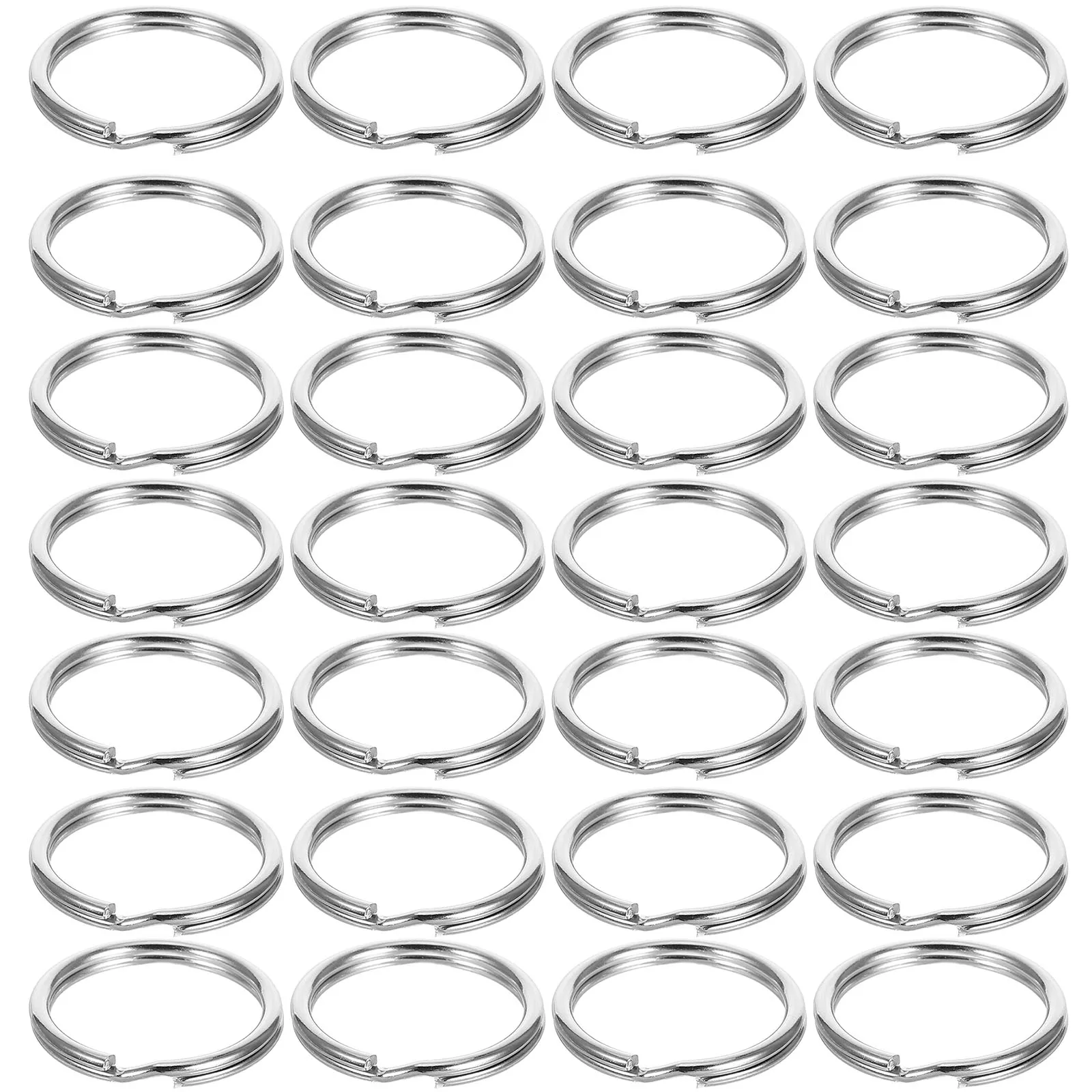 

200pcs Stainless Steel Keychain Rings Flat Heavy Duty Key Rings Round Split Metal Clasp Holders For Diy Craft Projects Home Car