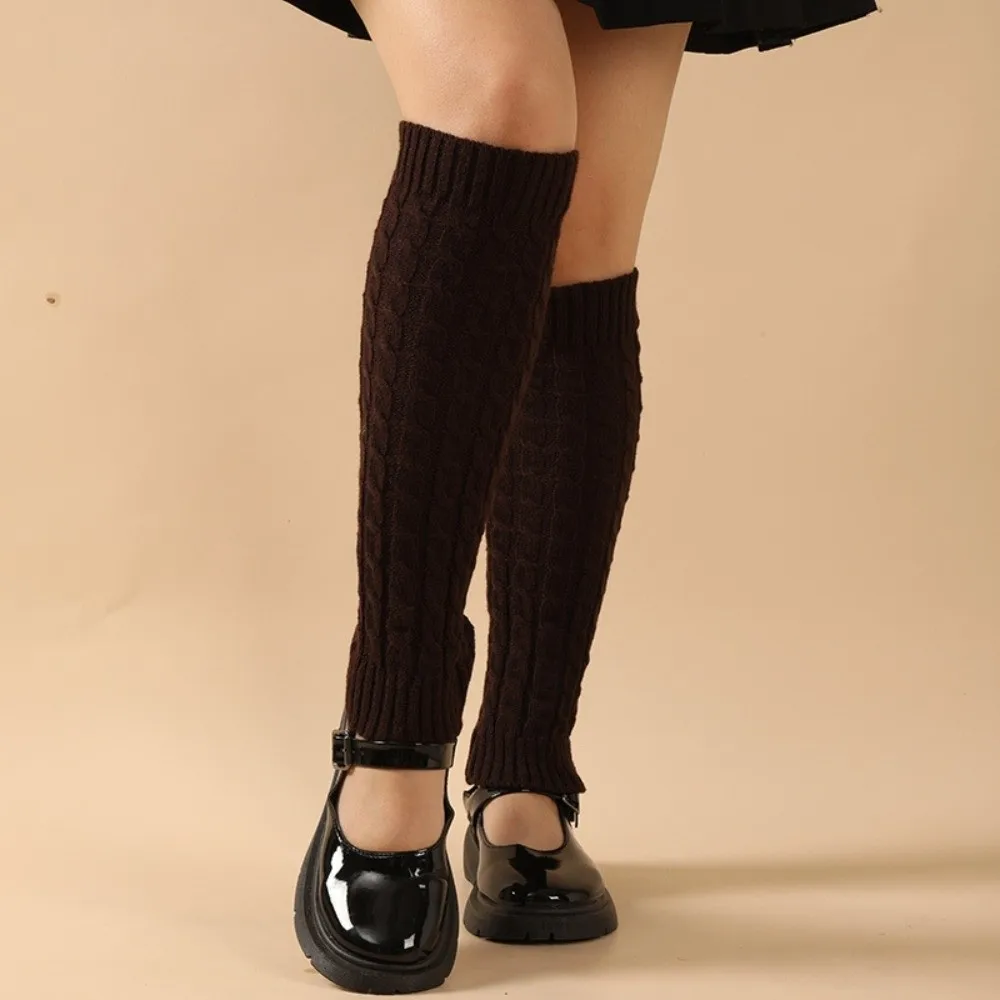 

Fashion Knee High Fleece Leg Warmers Thickened Solid Color Winter Leg Warmers Soft Foot Cover Knitted Leg Coverings Streetwear