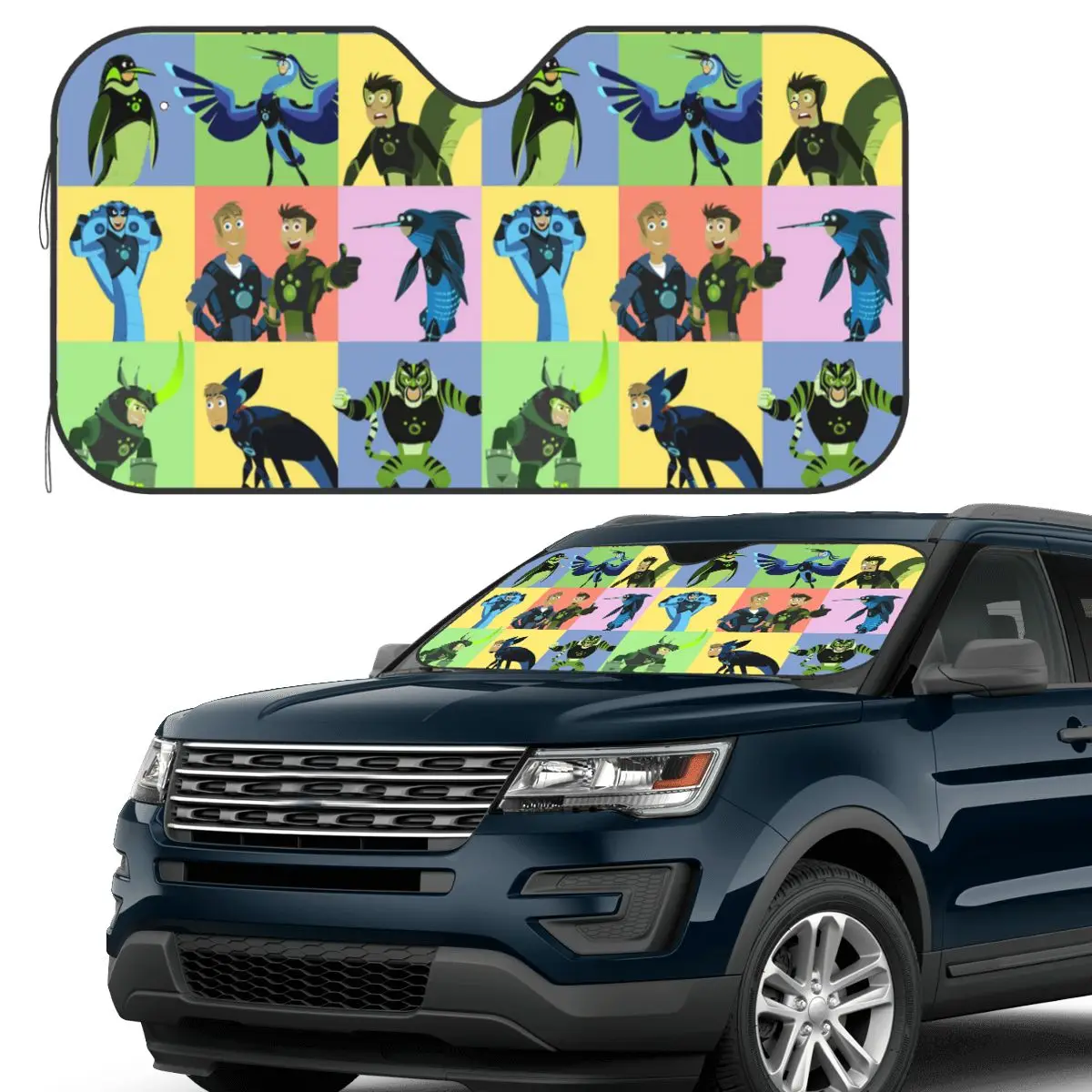 

Солнцезащитный козырек Wild Kratts Creature Powers, лобовое стекло автомобиля, переднее лобовое стекло, солнцезащитный козырек, аксессуары, чехлы