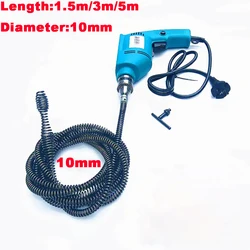 1.5M/3M/5M Pipe Dredging Spring Drain Cleaner Sewer Sinks Basin Pipeline Clogged Remover Bathroom Kitchen Toilet Cleaning Tools