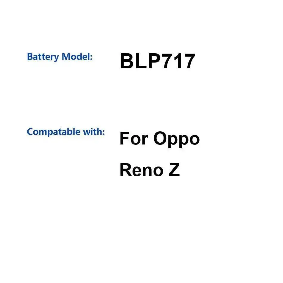 

Mobile Phone Battery BLP717 4035Mah For Oppo Reno Z Durable