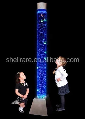 Customized shiny led light water pillar acrylic bubble tube for party decoration