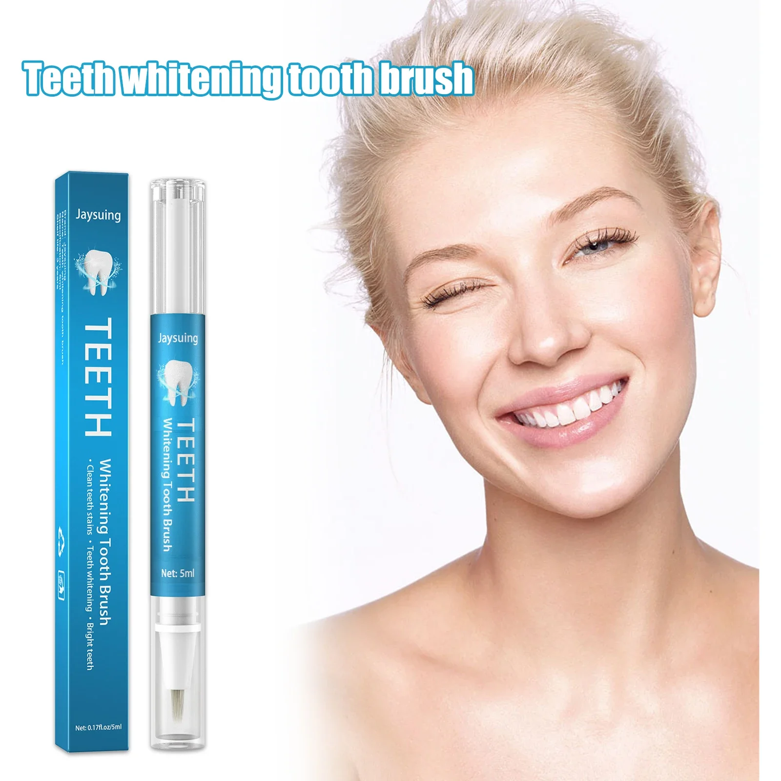 5pcs ที่มีประสิทธิภาพปากกาฟอกสีฟันฟันกาว Whitener Stain Remover Oral Hygiene Instant Smile ฟันทําความสะอาดเซรั่ม