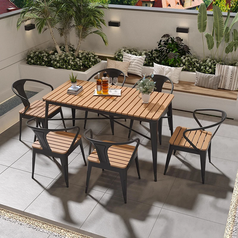 Modern Luxury Outdoor Tables Lounge Balcony Square Nordic Outdoor Tables Minimalist Europe Jardin Mobiliario Home Furniture