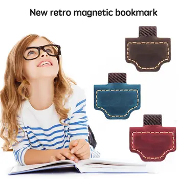 1個皮革書籤筆套磁性扣磁夾筆記本書籤頁分隔器文具用品 10 最佳銷售 皮革書籤 - №1