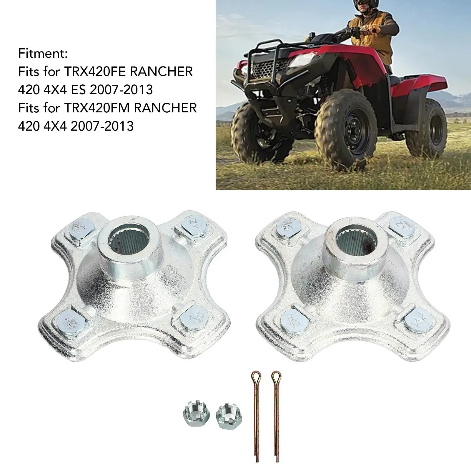 Durable Rear Axle Wheel Hub 4 Studs, Impact-Resistant Rim for atv - Wear-Resistant Performance