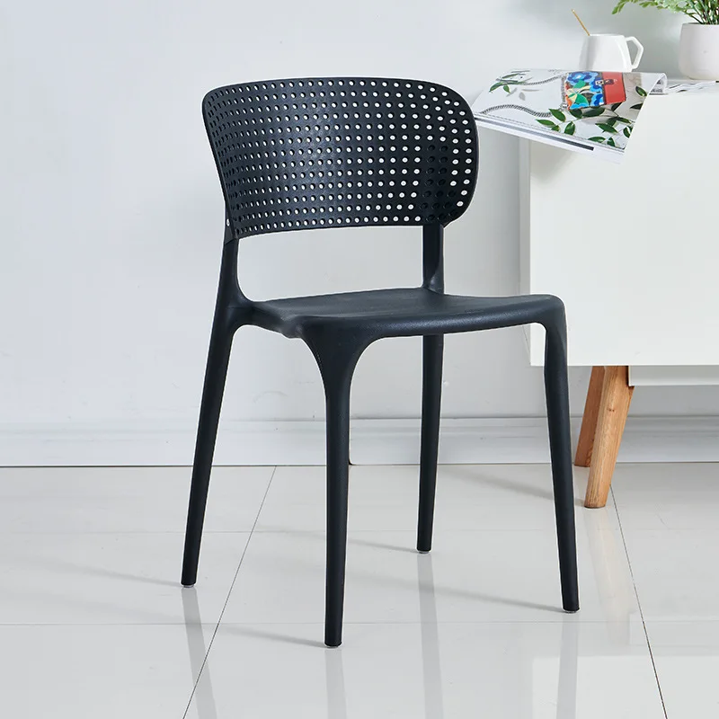 #Plastic Nordic Modern Dining Chair Stackable Thickened High Backrest Comfortable Home Furniture