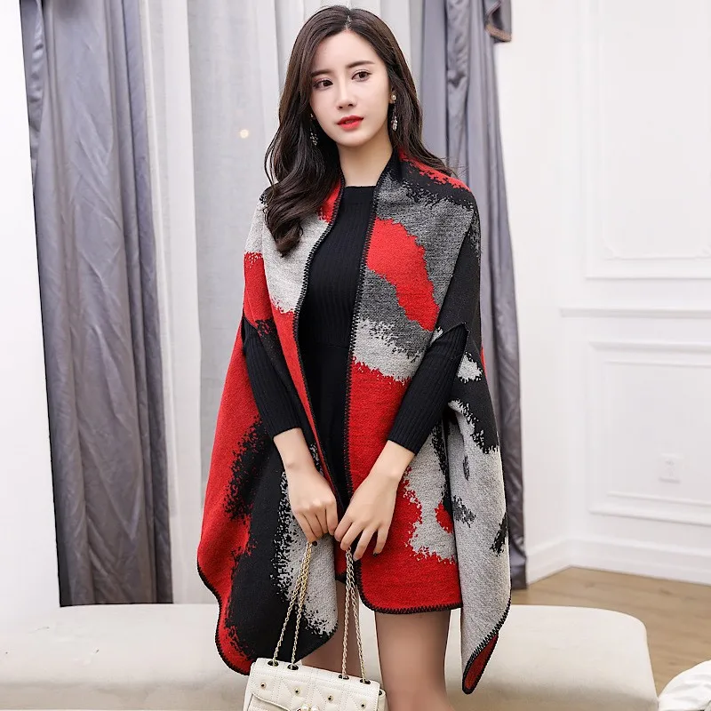 Luxury Shawl Women\'s Outer Wear Thickened Cashmere High-end Autumn and Winter Scarf Dual-use 2023 New Cloak Cloak Coat