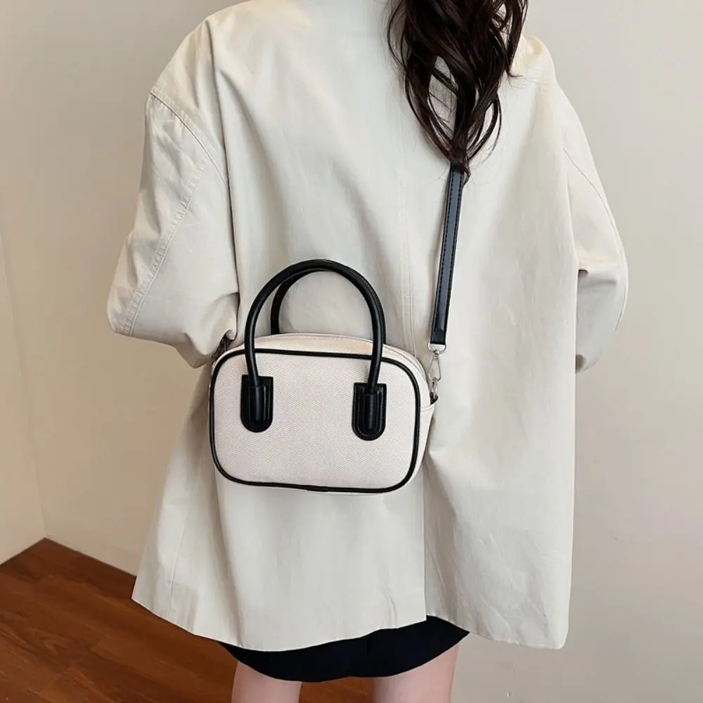 Высококачественная кожаная сумка для боулинга из искусственной кожи в корейском стиле, однотонная сумка-тоут в бостоне во французском стиле, дизайн меньшинств