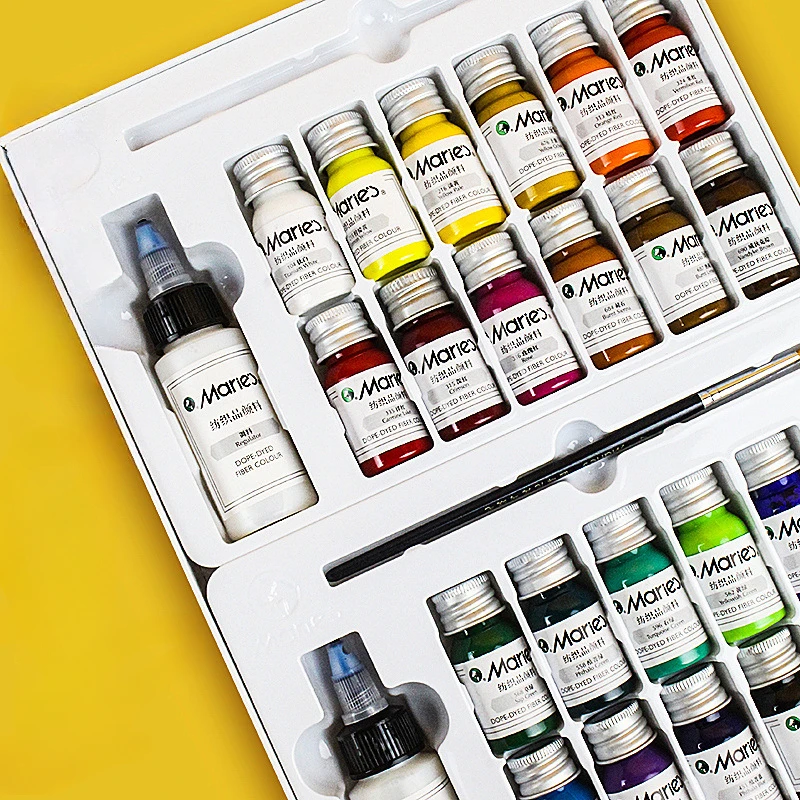 12/18/24/36 Color 10ml Textile Fiber Pigment Set Waterproof Non Fading Handmade DIY Clothes Shoes Fabrics Painted Acrylic Paint