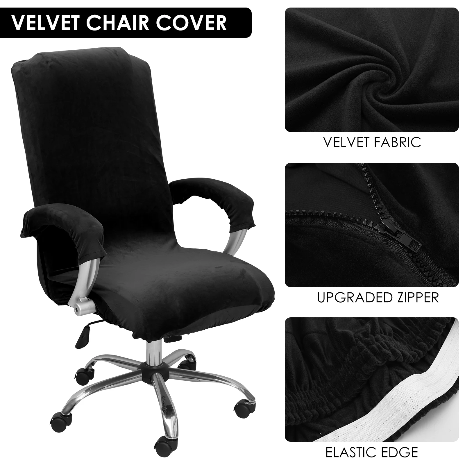 Office Chair Covers with Armrest Covers Machine Washable Computer Office Stretch Desk Chair Cover Easy to Install