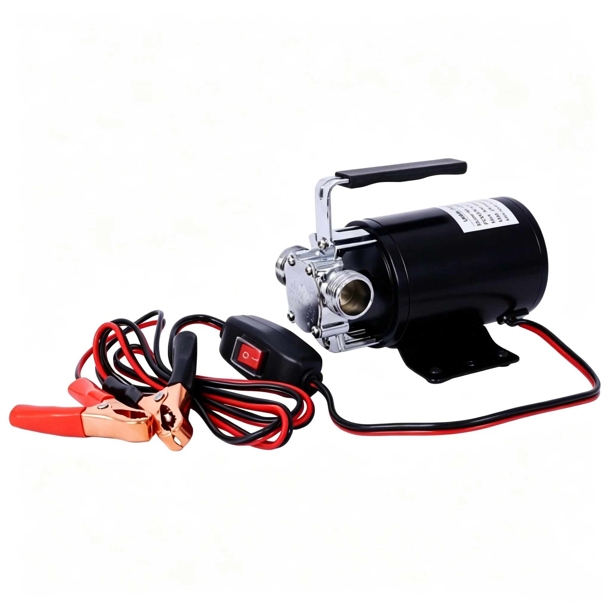 Black DC 12-Volt 1/10HP Mini Portable Electric Utility Water Pump 330GPH Sump Transfer Pump with Water Hose Kit for Battery Powered