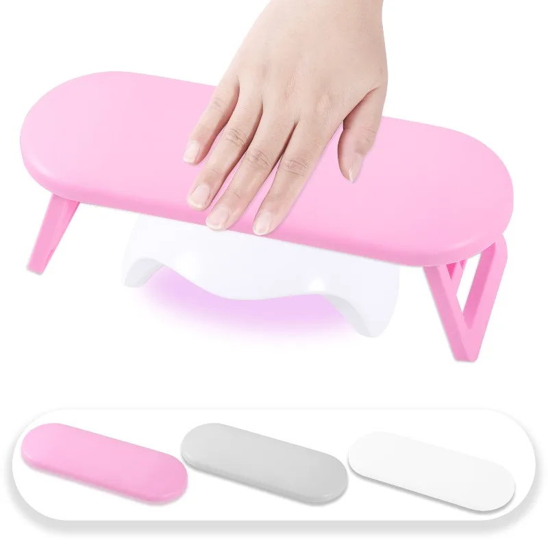 

Foldable Russian manicure hand pillow, plastic hand pillow with manicure lamp
