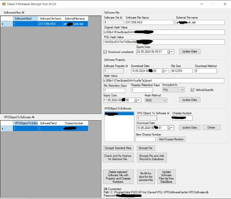 

Paccar Davie 4 Firmware Decrypt - Encrypt Tool