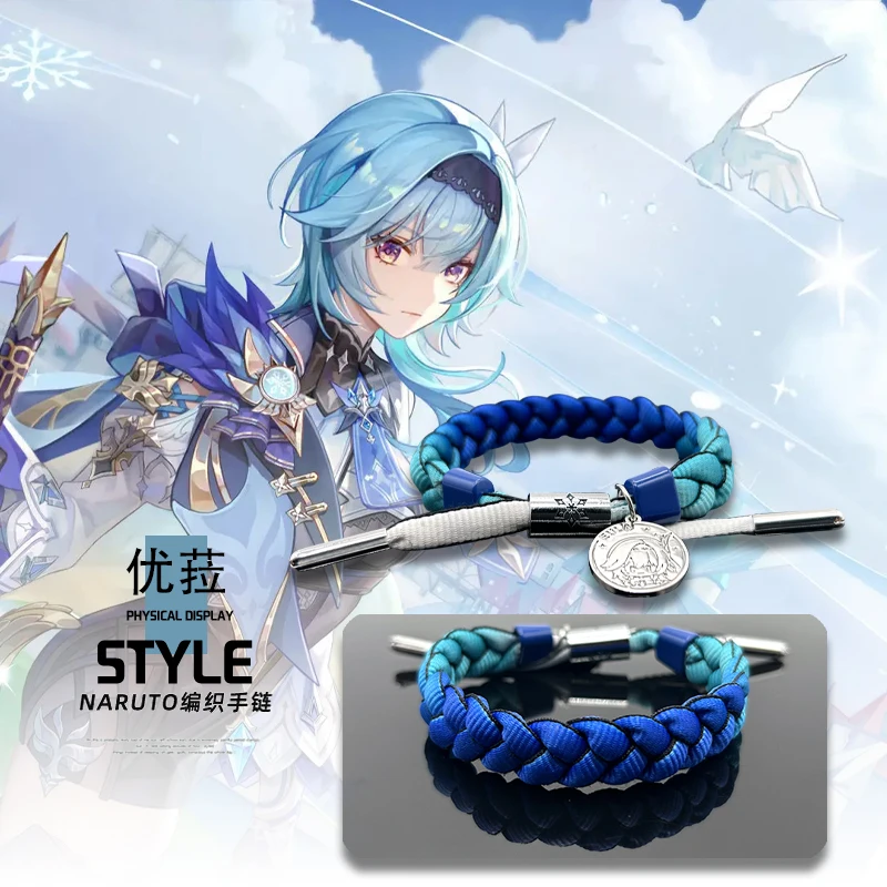 Anime Genshin Impact tessuto a mano Eula Raiden Shogun Xiao Cosplay Eye of God Fashion Hand Rope braccialetti accessori per bracciali