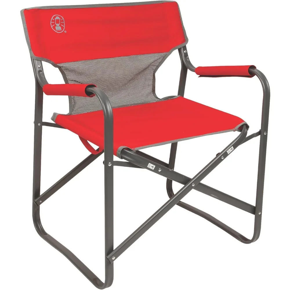 

Outpost Breeze Steel Deck Chair, Portable Folding Chair with Padded Arm Support & Angled Sitting Position for Comfort, Great