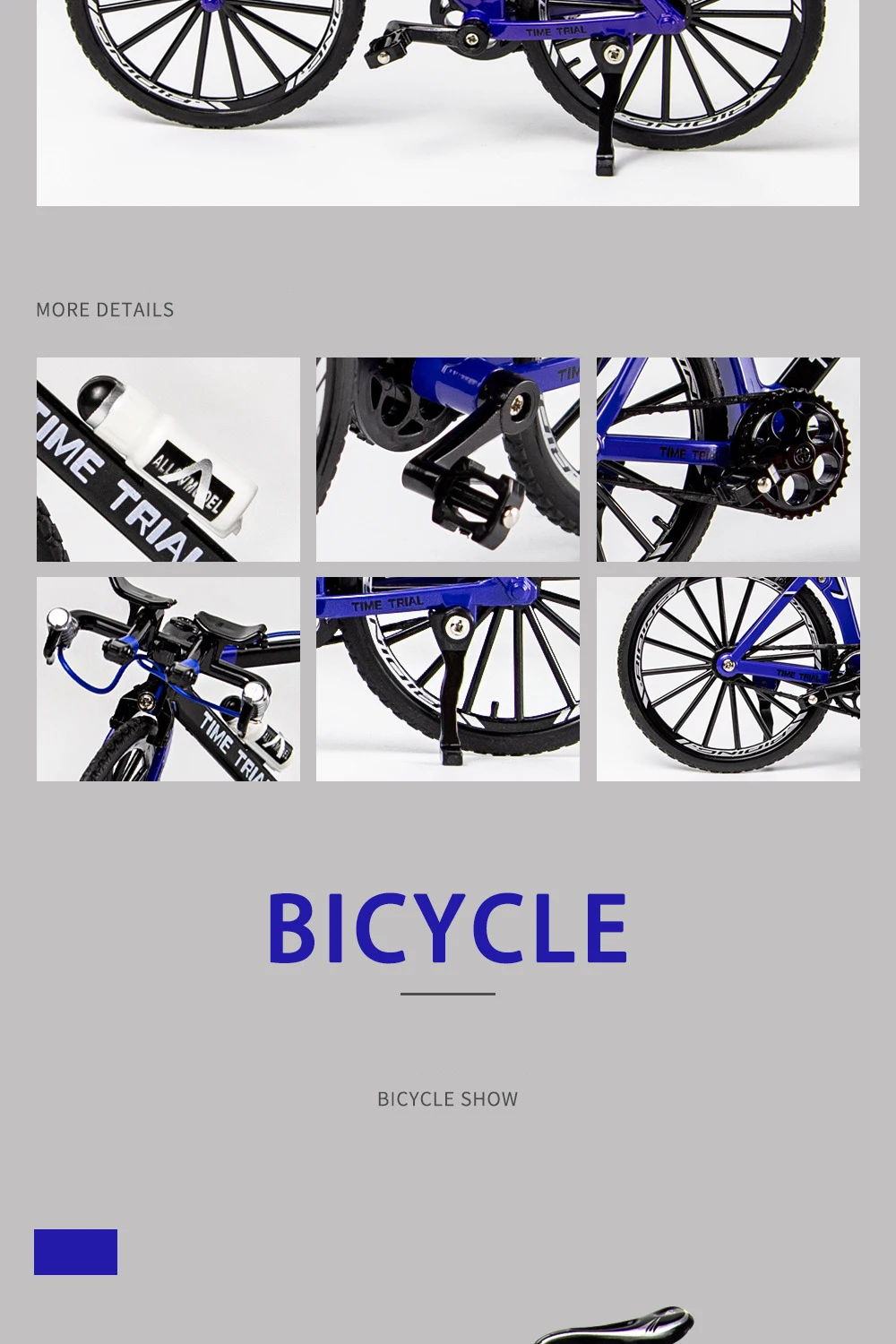1:8 Modell-Legierungs-Fahrrad, Druckguss-Rennrad, Finger-Mountainbike-Modell, Metall-Taschenfahrrad, Simulations-Sammelspielzeug für Jungen – Detail 9