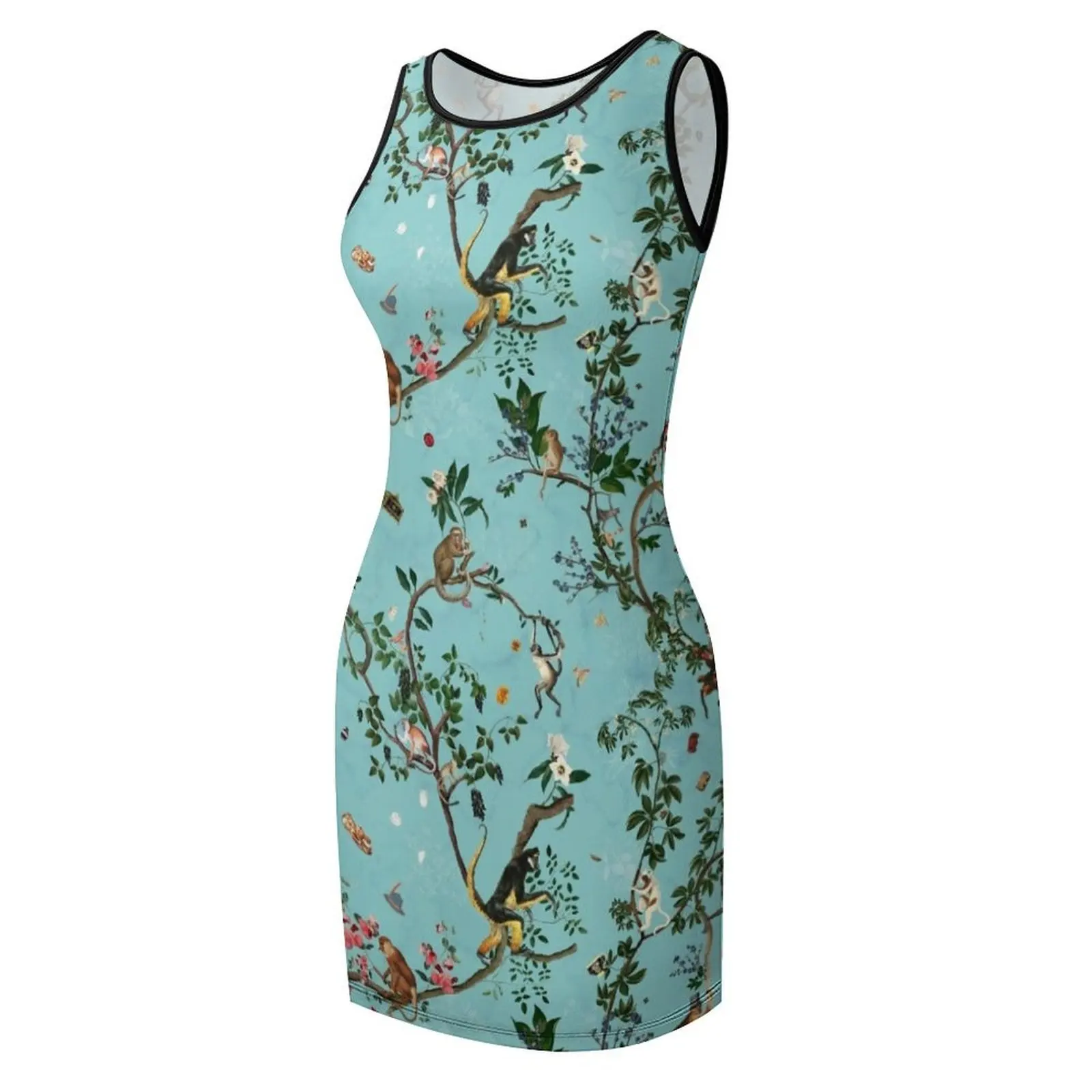 Monkey World Aqua Sleeveless Sundress women's summer clothing 2025 Woman fashion evening dresses women dresses for prom