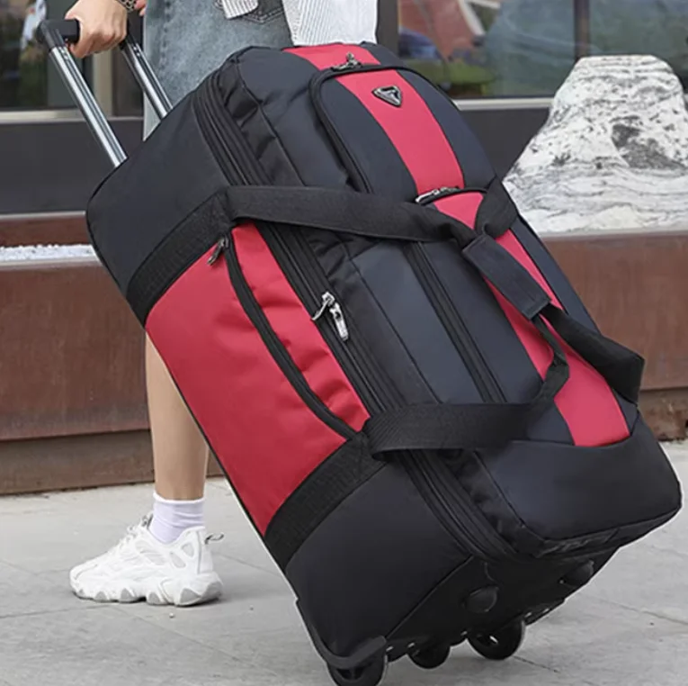 Large Wheels and Retractable Handle 3 Ball Roller Bowling Bag with Multi Accessory Pockets and Shoes Compartment