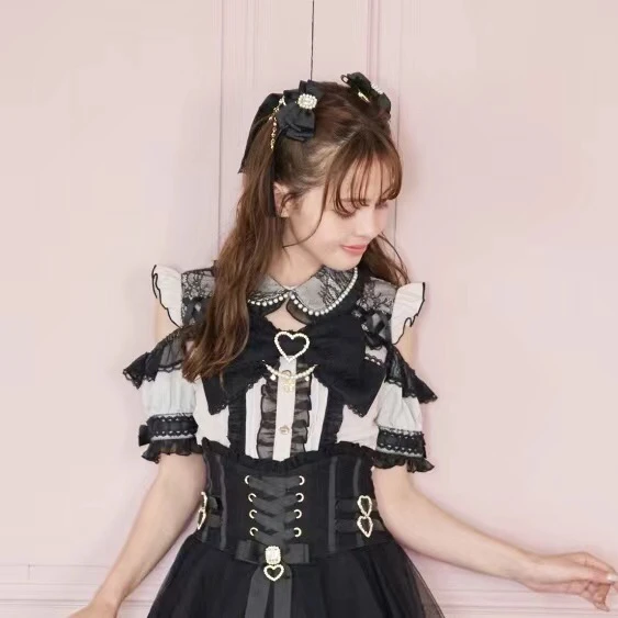 Black and gray purple bow shirt