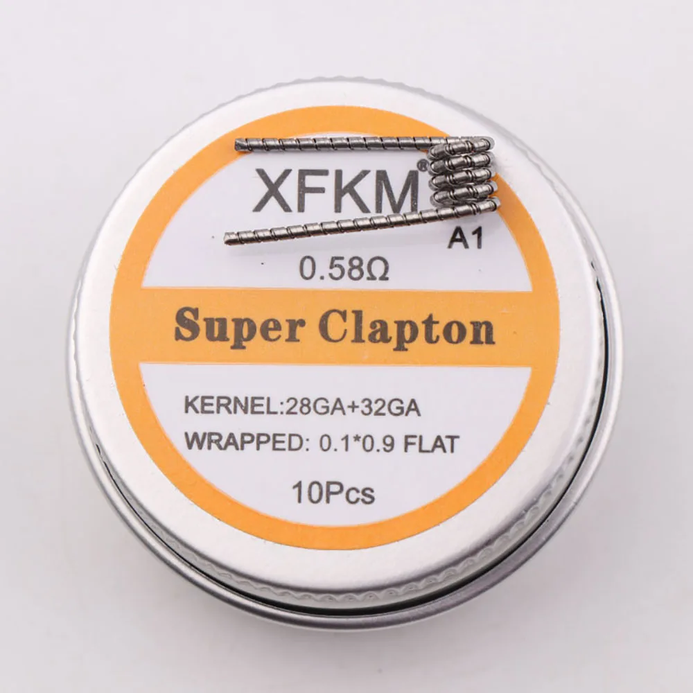 XFKM 10pcs/box a1 staple fused clapton coil Seper juggernaut Clapton coil Alien taiji super Clapton Heating Resistance rda coil