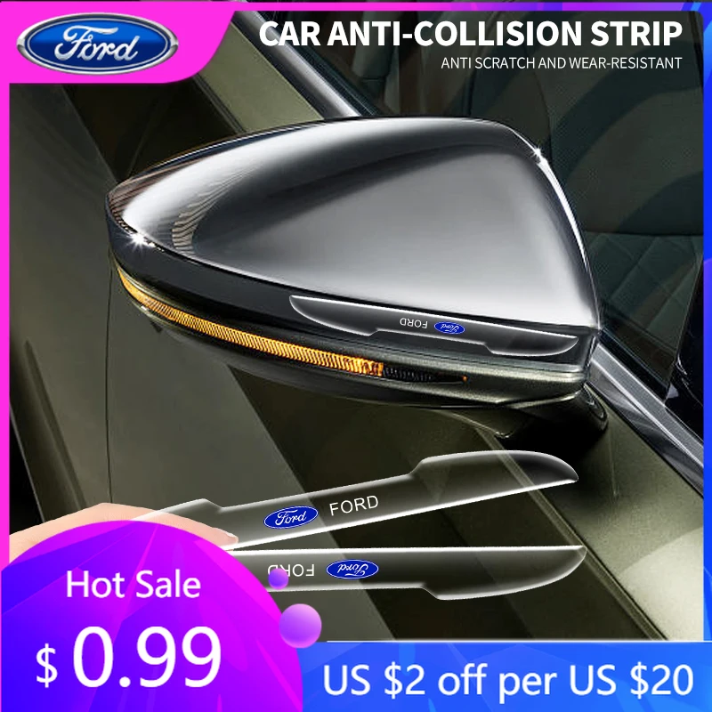 

2025 Hot Car Stickers 4PCS Car Door Transparent Anti collision Protector Bar Stickers For Ford mk2 mk3 Ranger Mondeo mk4 S-MAX K