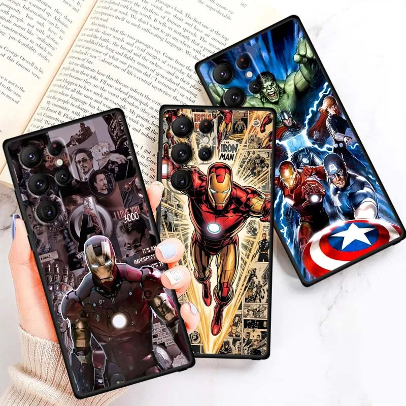 

Marvel Comic Heroes Cool For Samsung Galaxy S25 S24 S23 S22 S21 S20 S10 Ultra Plus FE 5G Black Soft TPU Cover Phone Case