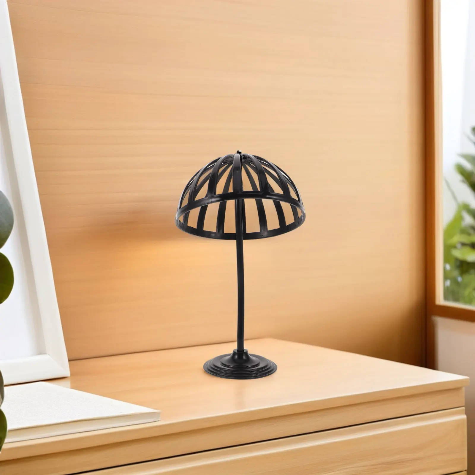 Freestanding Hat Stand Plastic Dome Shaped Cap Holder Display Rack Black Base for Baseball Caps Wigs Hats Retail Store Boutique view 2