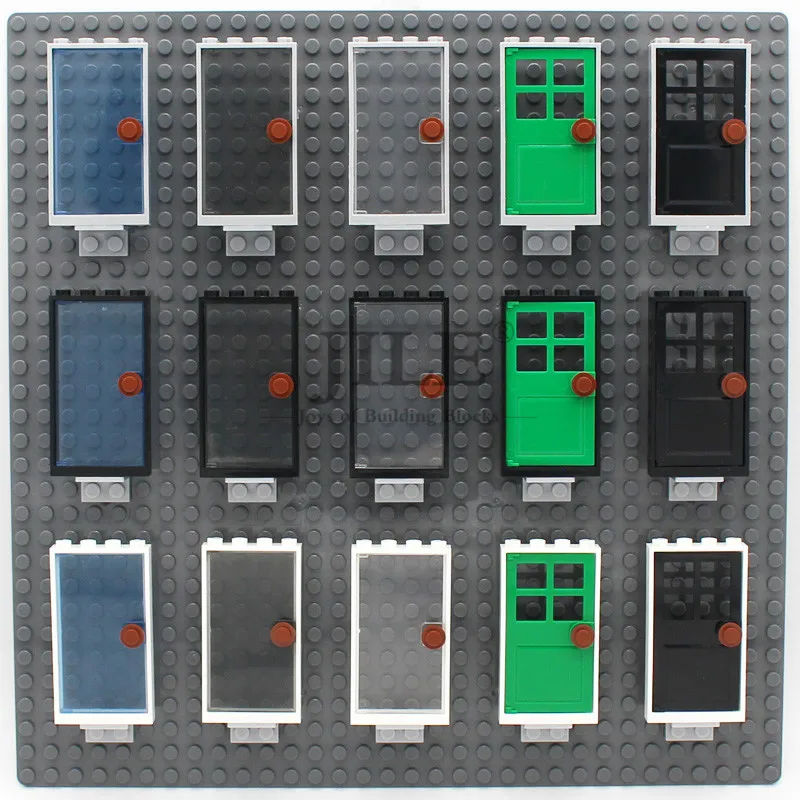 5 szt. Klocki konstrukcyjne Moc, rama drzwi do domu 1x4x6 z klapą bramy 60596 60623, widok ulicy miasta, klocki DIY kompatybilne z 60616, zabawki