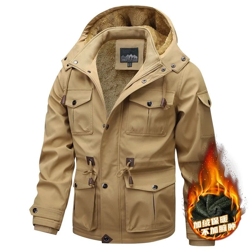 

Осенне-зимняя новинка: мужская куртка в американском винтажном стиле, утепленная, ветрозащитная, с капюшоном, повседневная, свободного кроя, для спорта и работы, размеры M-5XL