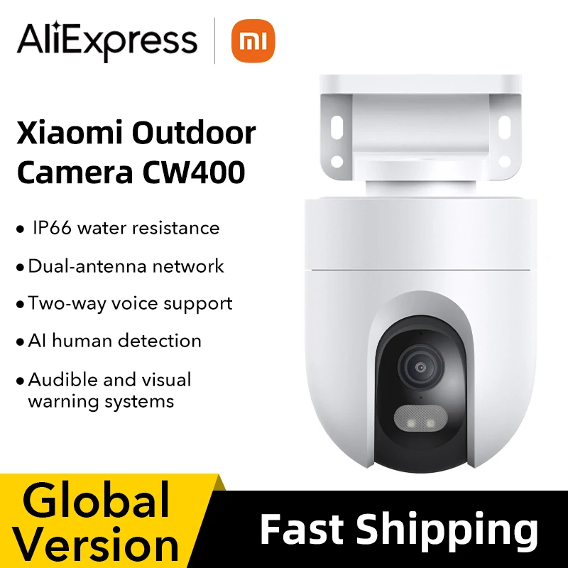 

Global Version Xiaomi Outdoor Camera CW400 Dual-Antenna Network AI Human Detection 2.5K Smart Full-Colour Night Vision IP66