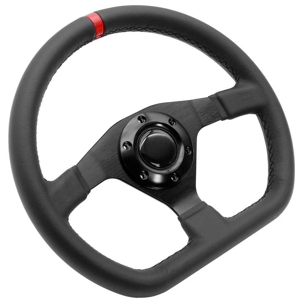 12.6inch/320mm D Style High Quality Genuine Leather Racing Sport Steering Wheel